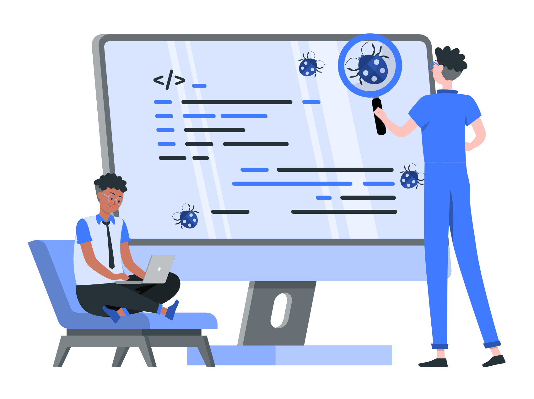 Software code testing illustration